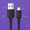 UGREEN US289 Micro USB / USB-A -kaapeli 0,25 m - musta