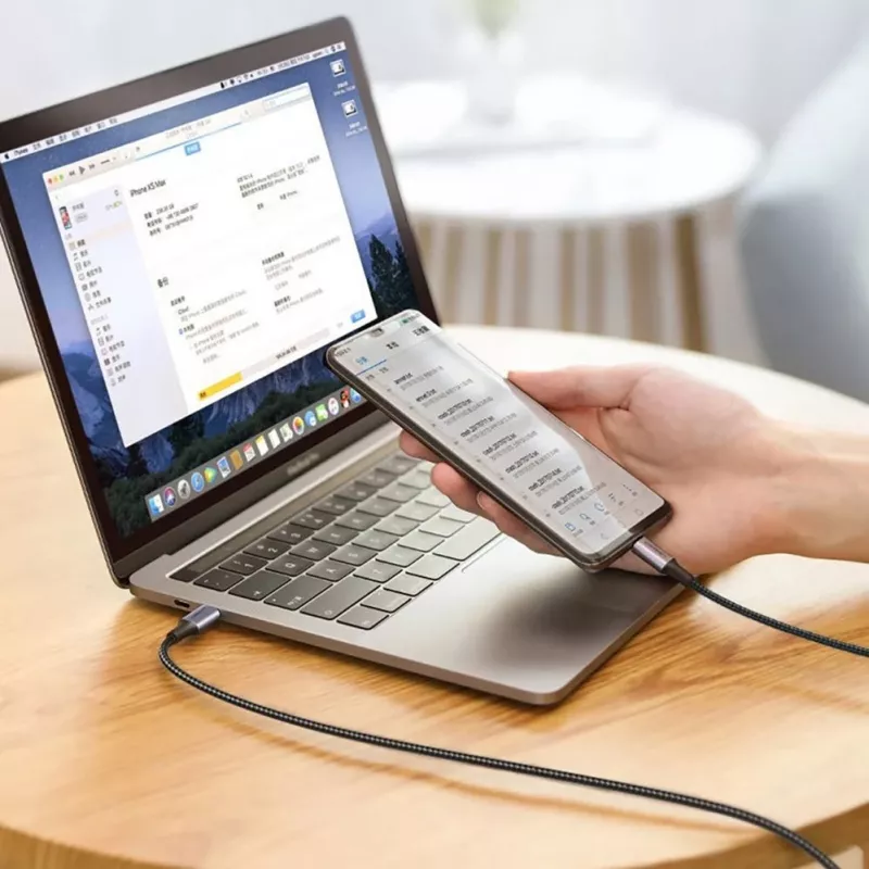 UGREEN US316 USB-C - USB-C kaapeli 100W 5A 480Mbps 1,5 m harmaa