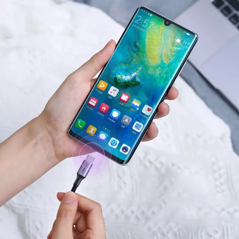 UGREEN US316 USB-C - USB-C kaapeli 100W 5A 480Mbps 1,5 m harmaa