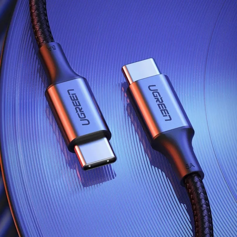 UGREEN US316 USB-C - USB-C kaapeli 100W 5A 480Mbps 1,5 m harmaa