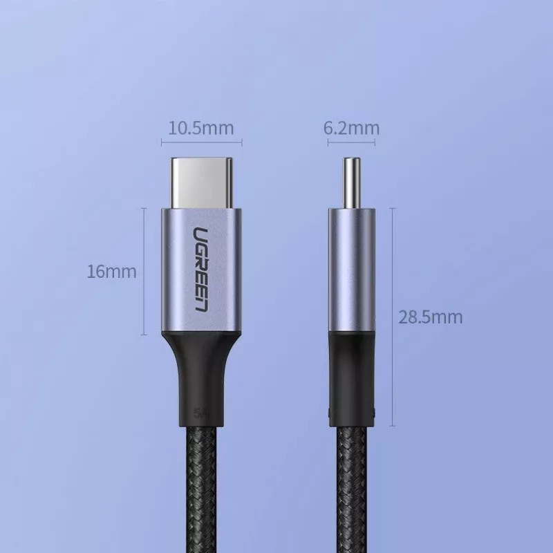 UGREEN US316 USB-C - USB-C -kaapeli 100W 5A 480Mbps 1 m musta