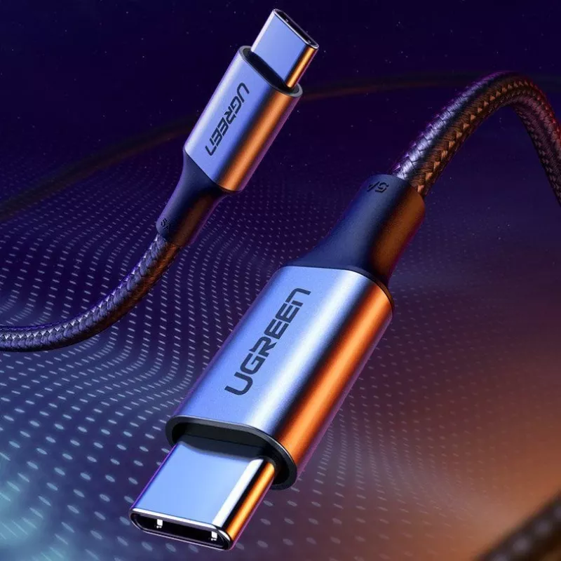 UGREEN US316 USB-C - USB-C -kaapeli 100W 5A 480Mbps 1 m musta
