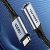 UGREEN US372 USB-C - USB-C -kaapeli 100W 5A 10Gbps 0,5 m harmaa