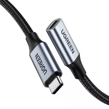UGREEN US372 USB-C - USB-C -kaapeli 100W 5A 10Gbps 0,5 m harmaa