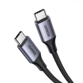 UGREEN US535 USB-C - USB-C PD -kaapeli 240W 5A 1m - harmaa