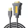 UGREEN USB 2.0 - RS-232 sarjaporttisovitinkaapeli (USB-A uros - DB9 uros) - musta, 1,5 m
