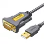 UGREEN USB 2.0 - RS-232 sarjaporttisovitinkaapeli (USB-A uros - DB9 uros) - musta, 1,5 m