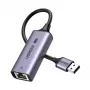 UGREEN USB-A 3.2 Gen 1 - 2.5G Ethernet -sovitin, 2,5 Gbps RJ45 LAN, alumiini, Space Gray, Plug & Play, Realtek RTL8156B, 10 cm kaapeli