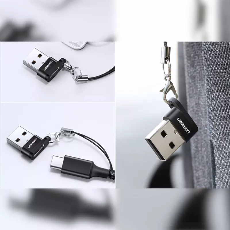 UGREEN USB-A-uros - USB-C-naaras -adapteri (musta)
