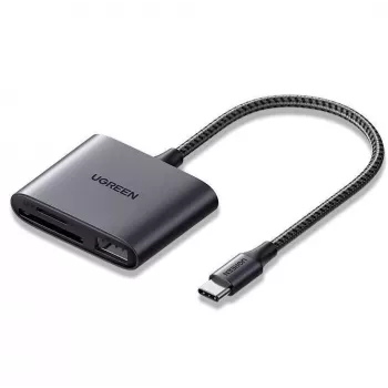 UGREEN USB-C-kortinlukija - Space Gray, SD & Micro SD, 5 Gbit/s