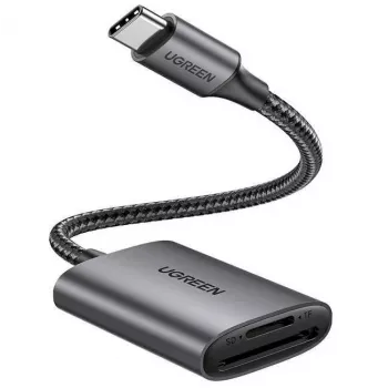 UGREEN USB-C-kortinlukija - Space Gray, SD & Micro SD, 5 Gbit/s