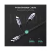UGREEN USB-C - USB-C 100W punottu nailon-latauskaapeli 2 m musta