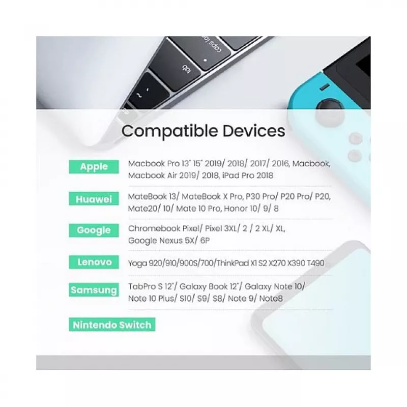 UGREEN USB-C - USB-C 100W punottu nailon-latauskaapeli 2 m musta