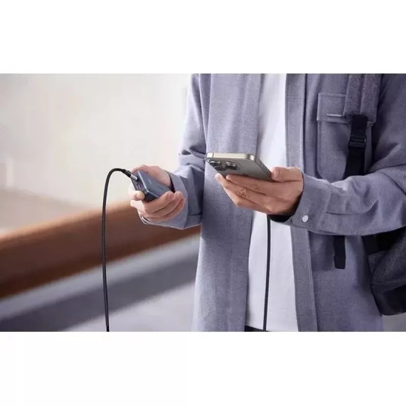 UGREEN USB-C - USB-C -latauskaapeli USB 2.0 240W PD 3.1, alumiinikotelo punottu, 2 m harmaa