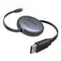 UGREEN USB-C-USB-C PD 100W sisäänvedettävä pikalatauskaapeli 1m musta