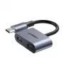 UGREEN USB Type-C kaksoisääni- ja lataussovitin (15W PD, 2-in-1-jakaja)