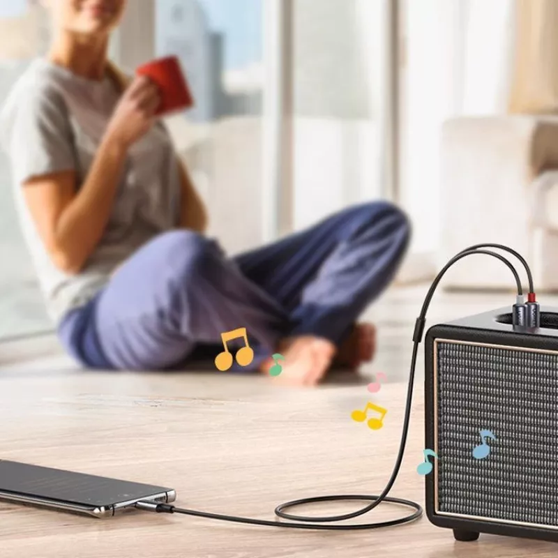 UGREEN USB Type-C - 2RCA -audiokaapeli 1,5 m harmaa (20193 CM451)