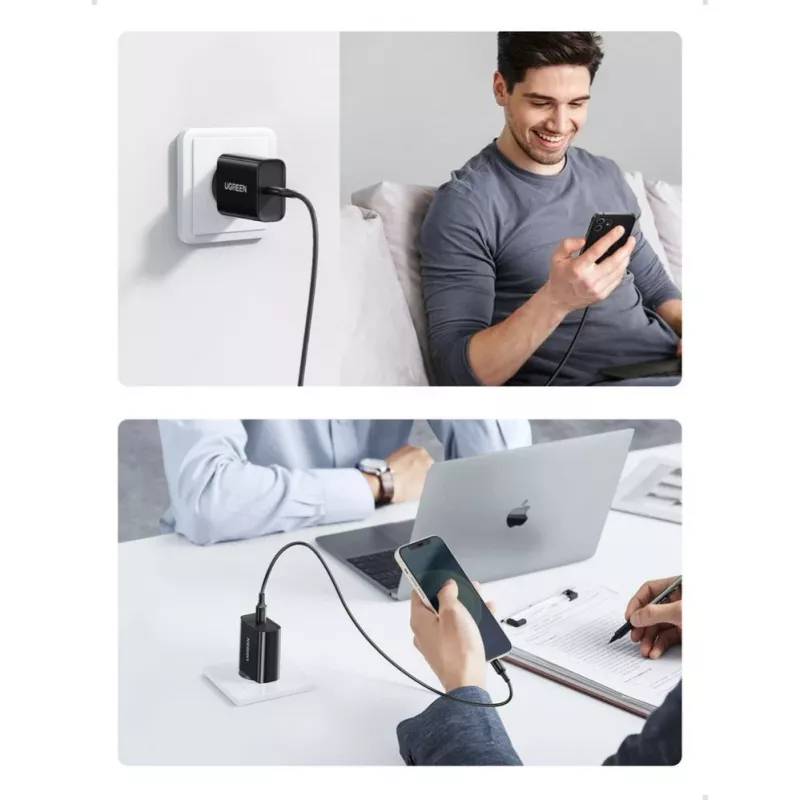 UGREEN USB-verkkolaturi Type-C 20W Power Delivery musta (10191)