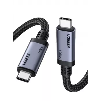 UGREEN USB4 USB-C - USB-C kaapeli 240W 40Gbps 16K@60Hz 80Gbps Thunderbolt 4 yhteensopiva 1m nylon punottu