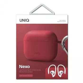 Uniq Nexo -kotelo AirPods 3 + silikonikorvakoukut - punainen