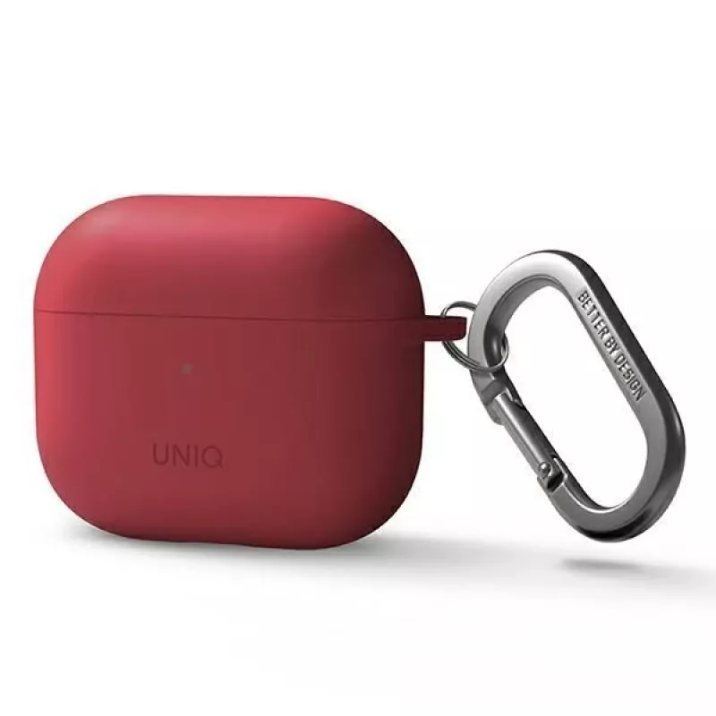 Uniq Nexo -kotelo AirPods 3 + silikonikorvakoukut - punainen
