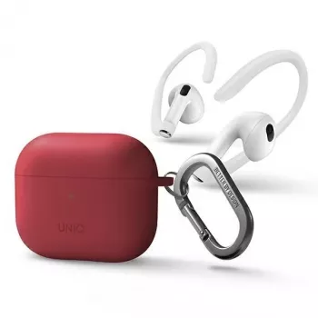 Uniq Nexo -kotelo AirPods 3 + silikonikorvakoukut - punainen