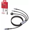UNITEK 3-in-1 USB-C + Lightning + Apple Watch -latauskaapeli, 100W PD, 480 Mbps, 1,2 m, musta