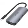 Unitek D1051A USB-C-keskitin 1x USB 3.0, VGA, 2x HDMI, Power Delivery ja MST