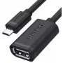 UNITEK USB 2.0 OTG -kaapeli, microUSB-uros USB-A-naaras, 15 cm, musta