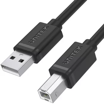 UNITEK USB 2.0 Type-A uros Type-B uros -kaapeli 2 m musta