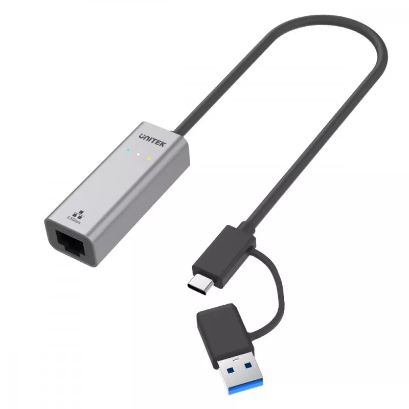 UNITEK USB-A/C 3.1 Gen 1 - RJ45 2.5 Gigabit Ethernet -sovitin U1313C