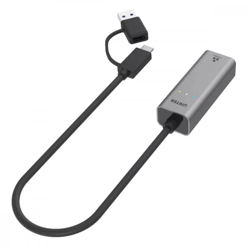 UNITEK USB-A/C 3.1 Gen 1 - RJ45 2.5 Gigabit Ethernet -sovitin U1313C