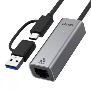 UNITEK USB-A/C 3.1 Gen 1 - RJ45 2.5 Gigabit Ethernet -sovitin U1313C