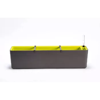 URBALIVE BERBERIS itsestään kasteltava suorakaiteen muotoinen istutuslaatikko 80 x 20 cm, harmaa-ruskea