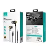USAMS EP-43 Metal USB-C -stereokuulokkeet mikrofonilla, musta