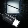 USAMS EP-43 Metal USB-C -stereokuulokkeet mikrofonilla, musta