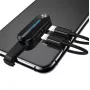 USAMS Lightning-kaksoissovitin LED-valolla SJ357 musta