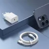 USAMS Yi Series T65 20W PD pikalaturi USB-C - USB-C 60W -kaapelilla, valkoinen (OYXLTZ01)
