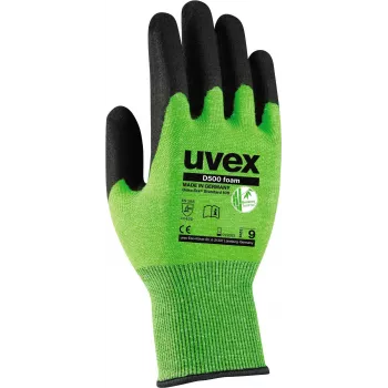Uvex D500 vaahtomuoviset viiltosuojakäsineet, koko 9 (L), harmaa/antrasiitti 6060409