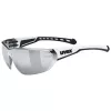 UVEX Equate pyöräilylasit, valkoinen matt / peili hopea