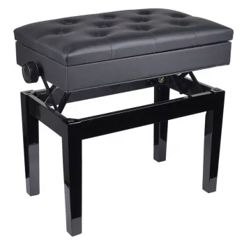V-TONE BENCH 2 BK pianotuoli säilytystilalla, musta