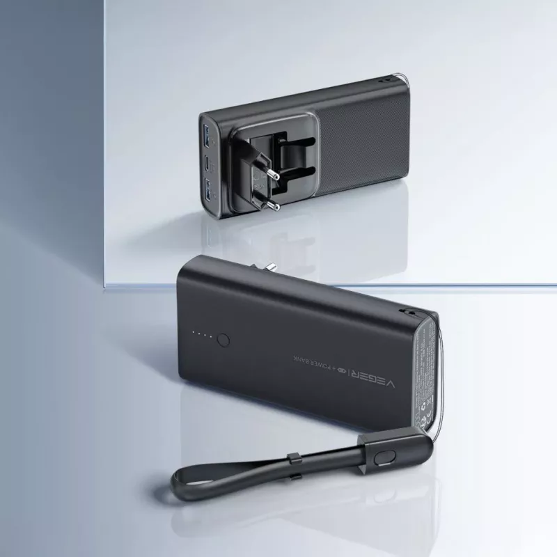 Veger ACE100 W1146 10000mAh 20W PD QC3.0 varavirtalähde - musta