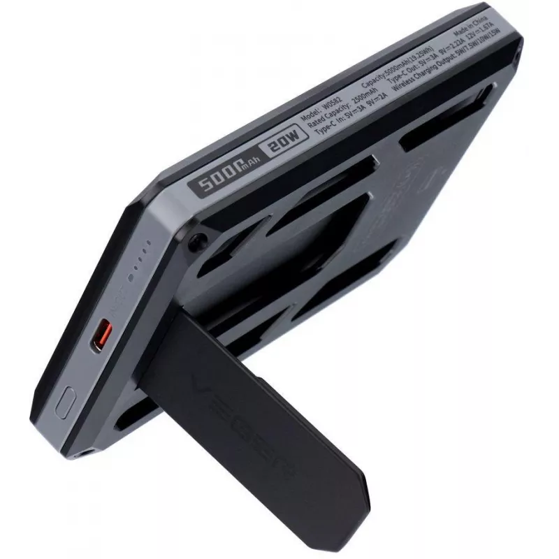 Veger GeoWallet Tracker X5 5000 mAh 20W PD QC 3.0 MFi MagSafe USB-C varavirtalähde - musta