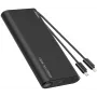 VEGER TCE130 130W PD -varavirtalähde 25000 mAh sisäänrakennetuilla USB-C- ja Lightning-kaapeleilla, musta
