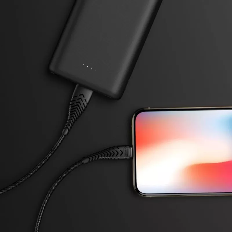 Veger V105 USB-A - Lightning -kaapeli 1,2 m musta 2,4A lataus ja synkronointi