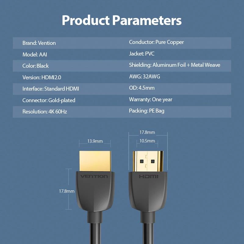 VENTION AAIBH HDMI-kaapeli 2 m musta