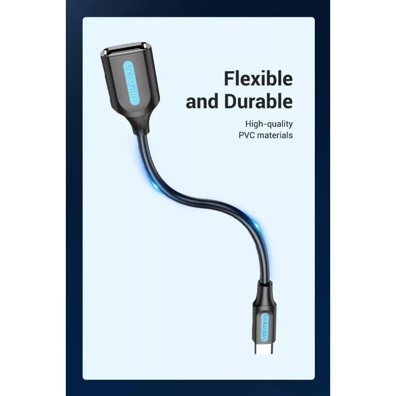 VENTION CCSBB USB 2.0 Type-C -uros USB-A-naaras -adapterikaapeli 0,15 m musta