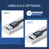 VENTION CONBI USB 3.0 -kaapeli uros-uros 3 m musta
