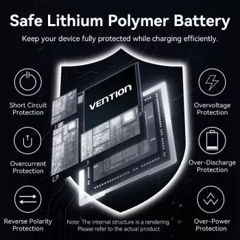 VENTION FKHH0 langaton varavirtalähde 10000mAh 35W PD/QC harmaa