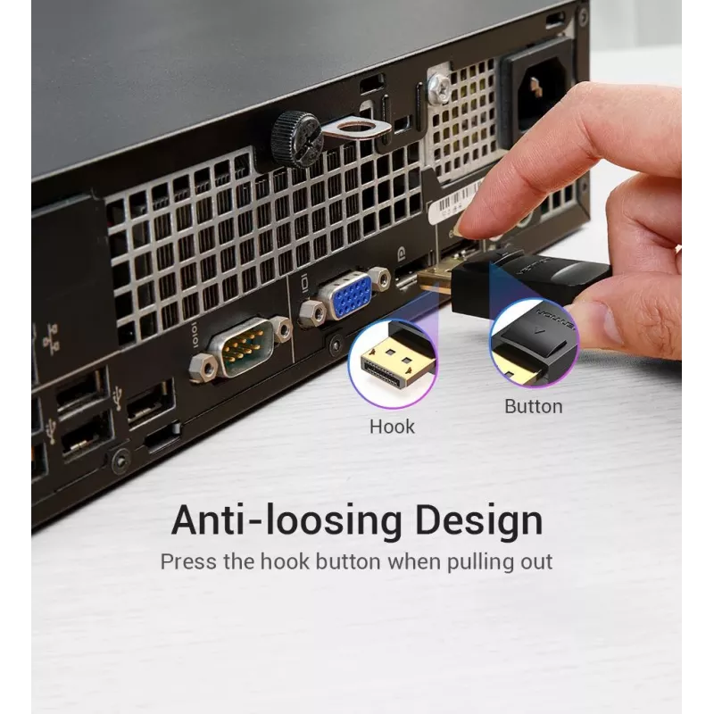 VENTION HACBI DisplayPort-kaapeli 3 m musta
